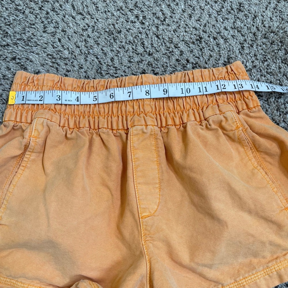 Aerie Babewtach Orange Smocked High Waist Shorts Womens S‎ Pull On Stretch - Picture 6 of 7